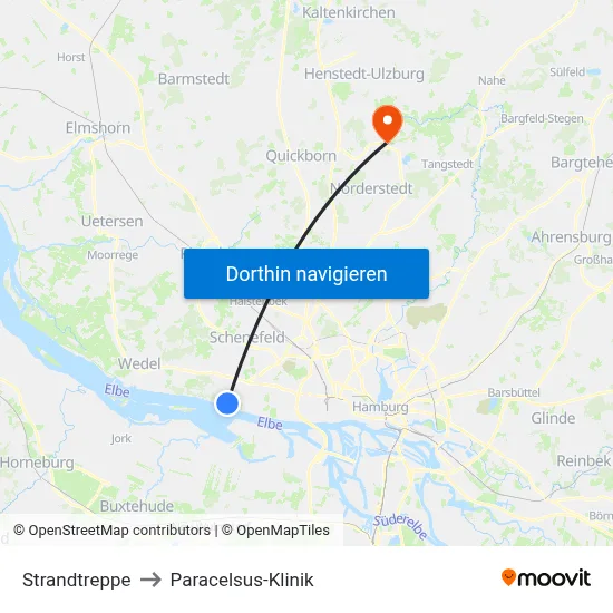 Strandtreppe to Paracelsus-Klinik map
