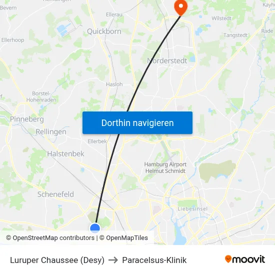 Luruper Chaussee (Desy) to Paracelsus-Klinik map