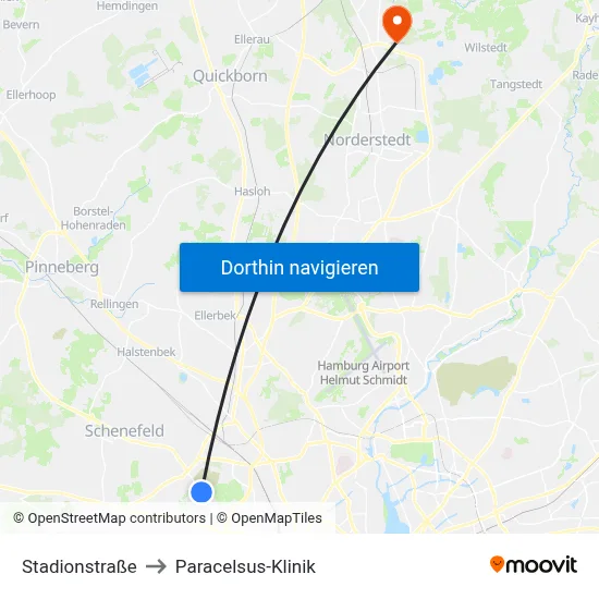 Stadionstraße to Paracelsus-Klinik map