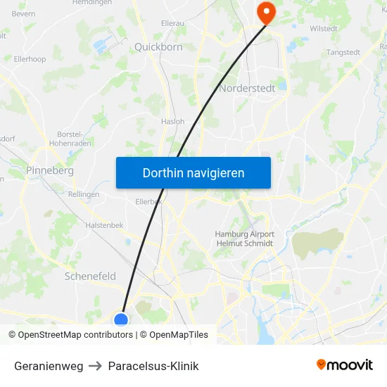 Geranienweg to Paracelsus-Klinik map