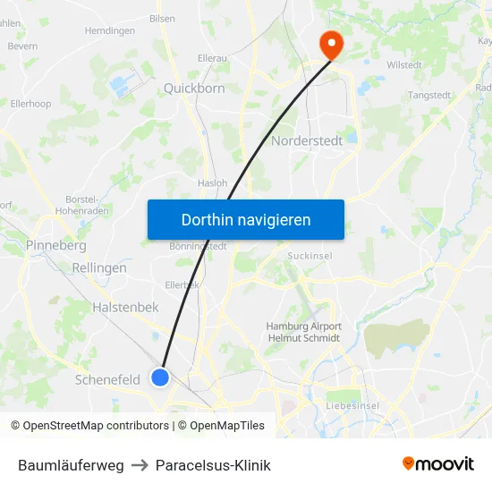 Baumläuferweg to Paracelsus-Klinik map