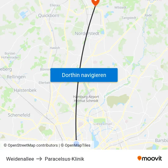 Weidenallee to Paracelsus-Klinik map