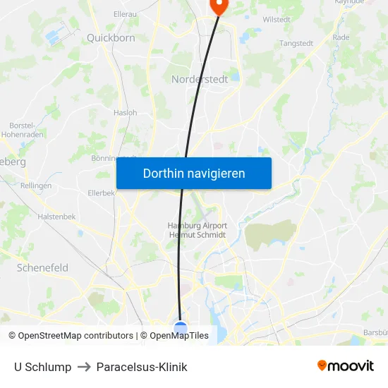 U Schlump to Paracelsus-Klinik map