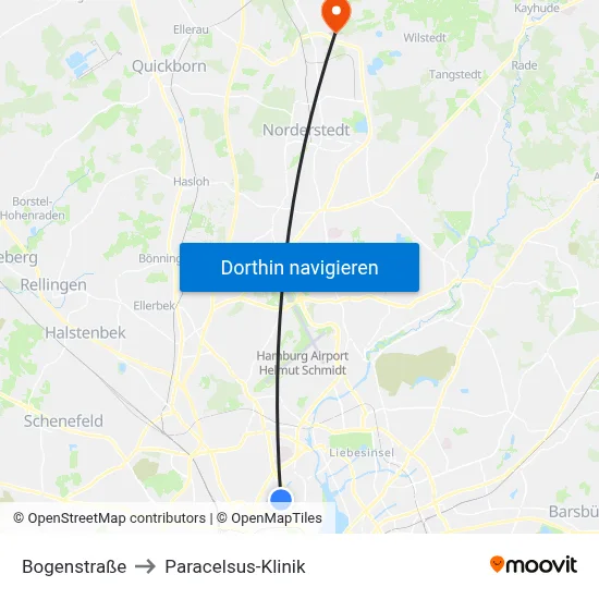 Bogenstraße to Paracelsus-Klinik map