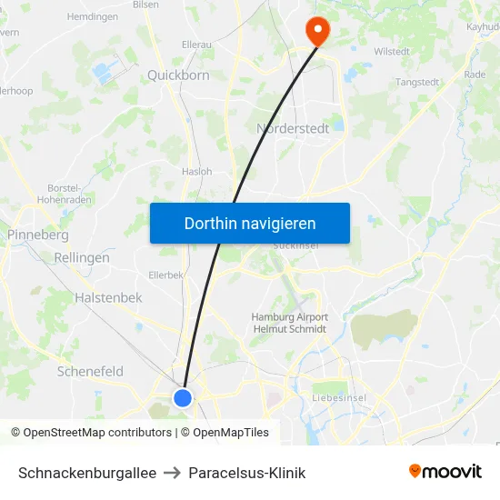 Schnackenburgallee to Paracelsus-Klinik map