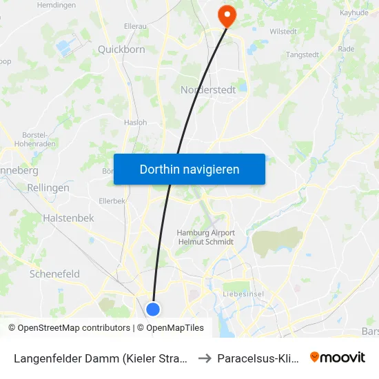 Langenfelder Damm (Kieler Straße) to Paracelsus-Klinik map