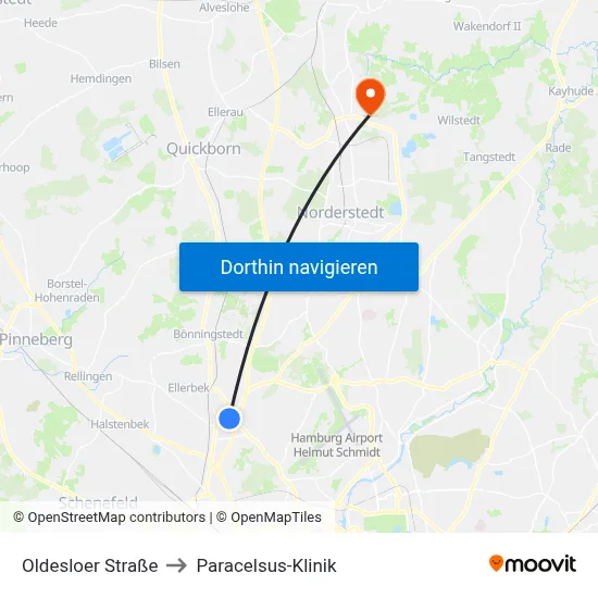 Oldesloer Straße to Paracelsus-Klinik map