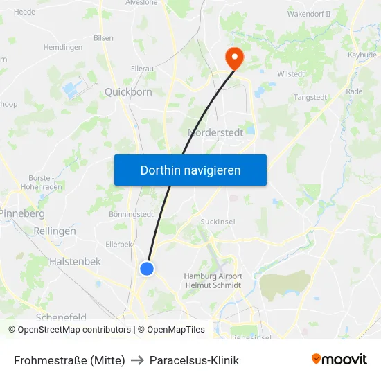 Frohmestraße (Mitte) to Paracelsus-Klinik map