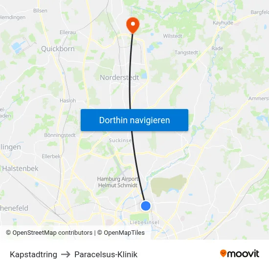 Kapstadtring to Paracelsus-Klinik map