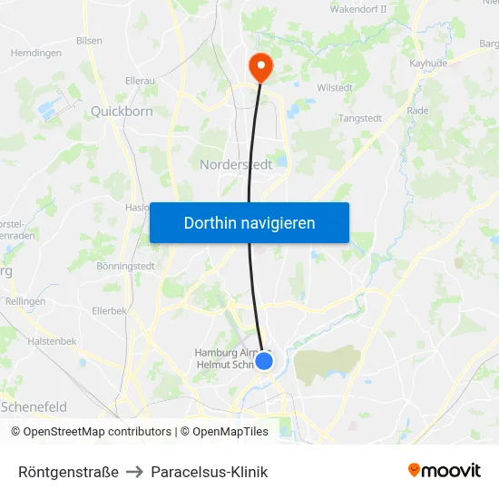 Röntgenstraße to Paracelsus-Klinik map