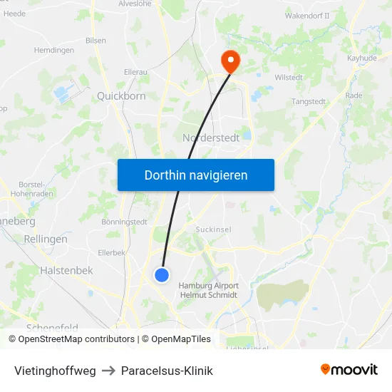 Vietinghoffweg to Paracelsus-Klinik map