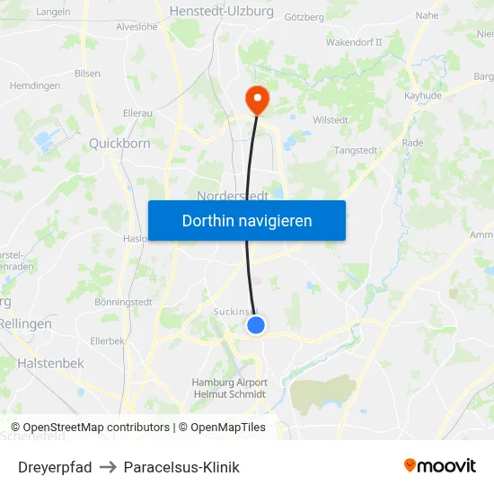 Dreyerpfad to Paracelsus-Klinik map