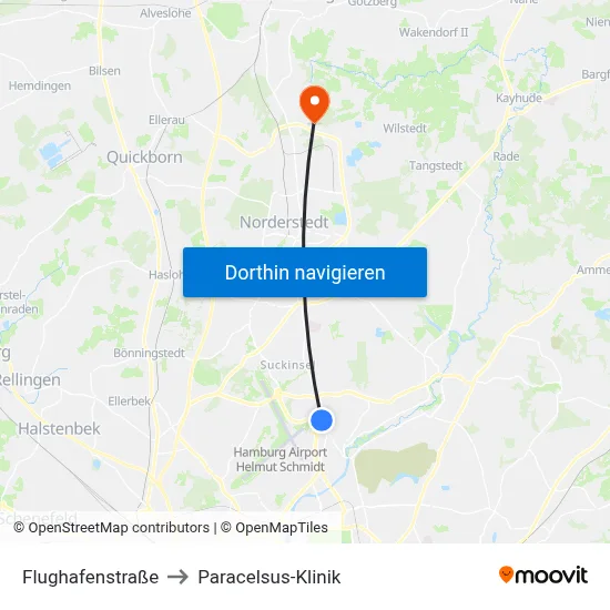Flughafenstraße to Paracelsus-Klinik map