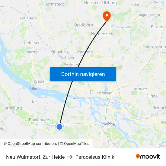 Neu Wulmstorf, Zur Heide to Paracelsus-Klinik map