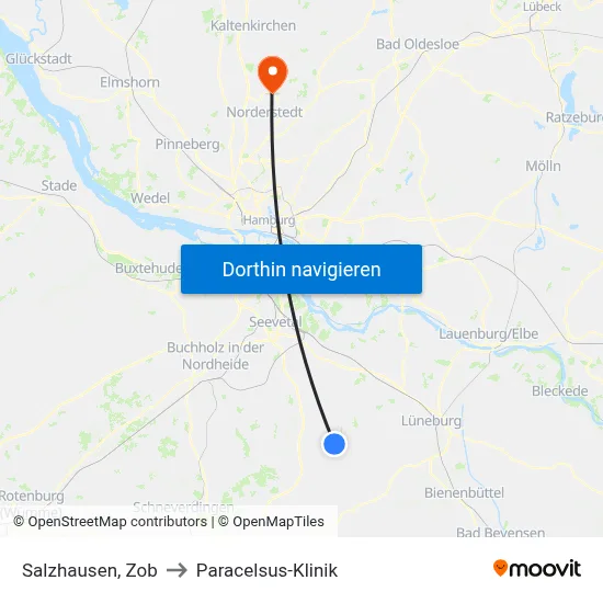 Salzhausen, Zob to Paracelsus-Klinik map