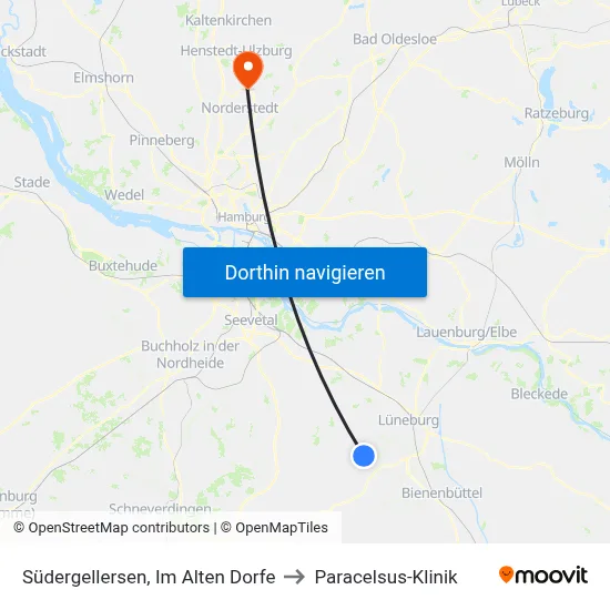 Südergellersen, Im Alten Dorfe to Paracelsus-Klinik map