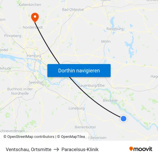Ventschau, Ortsmitte to Paracelsus-Klinik map