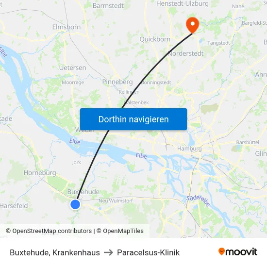 Buxtehude, Krankenhaus to Paracelsus-Klinik map