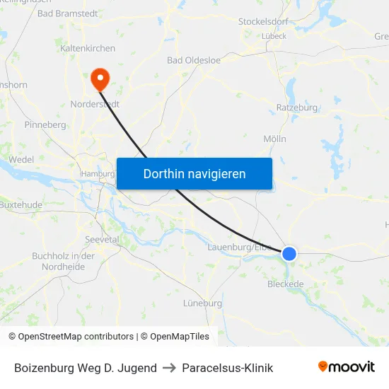 Boizenburg Weg D. Jugend to Paracelsus-Klinik map