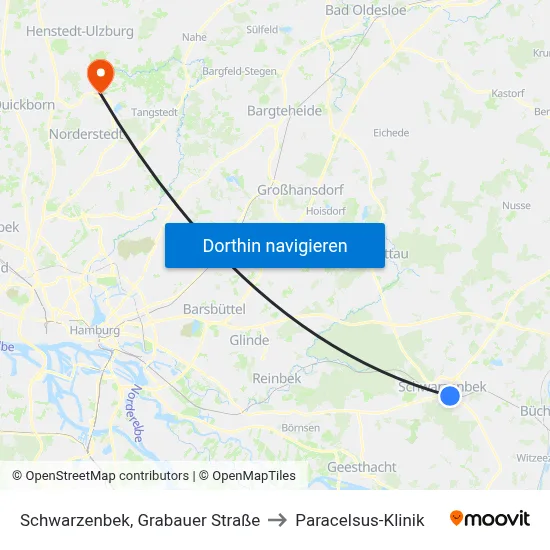 Schwarzenbek, Grabauer Straße to Paracelsus-Klinik map