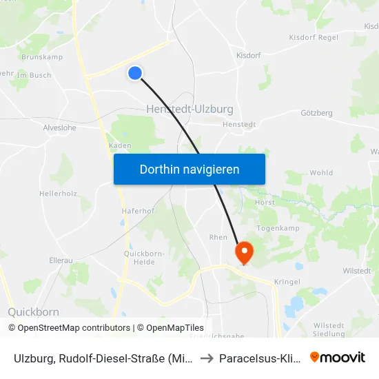 Ulzburg, Rudolf-Diesel-Straße (Mitte) to Paracelsus-Klinik map