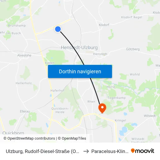 Ulzburg, Rudolf-Diesel-Straße (Ost) to Paracelsus-Klinik map