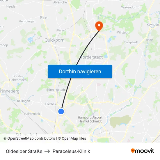Oldesloer Straße to Paracelsus-Klinik map