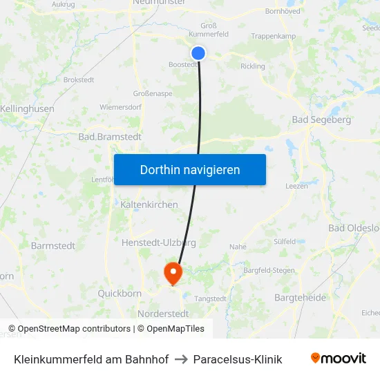 Kleinkummerfeld am Bahnhof to Paracelsus-Klinik map