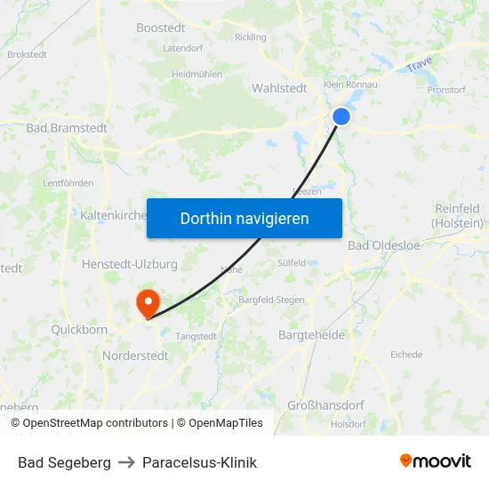 Bad Segeberg to Paracelsus-Klinik map