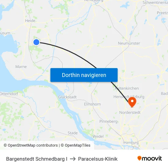 Bargenstedt Schmedbarg I to Paracelsus-Klinik map