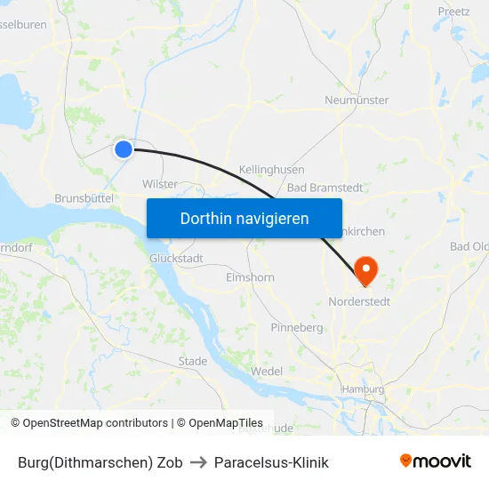Burg(Dithmarschen) Zob to Paracelsus-Klinik map