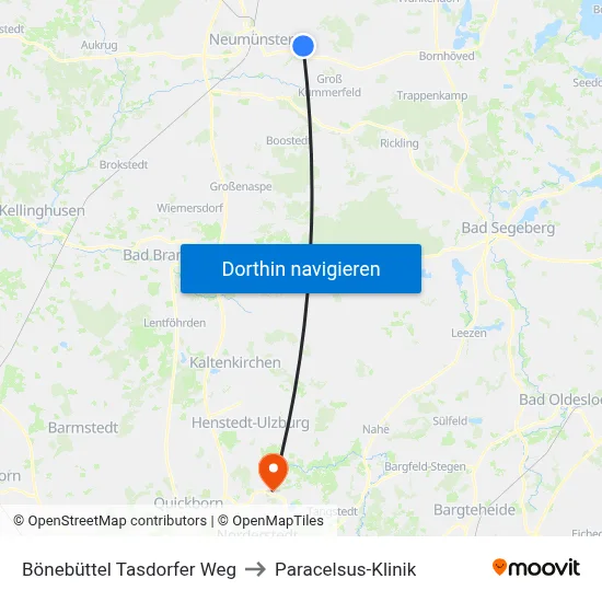Bönebüttel Tasdorfer Weg to Paracelsus-Klinik map