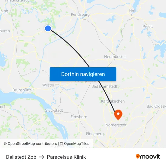 Dellstedt Zob to Paracelsus-Klinik map