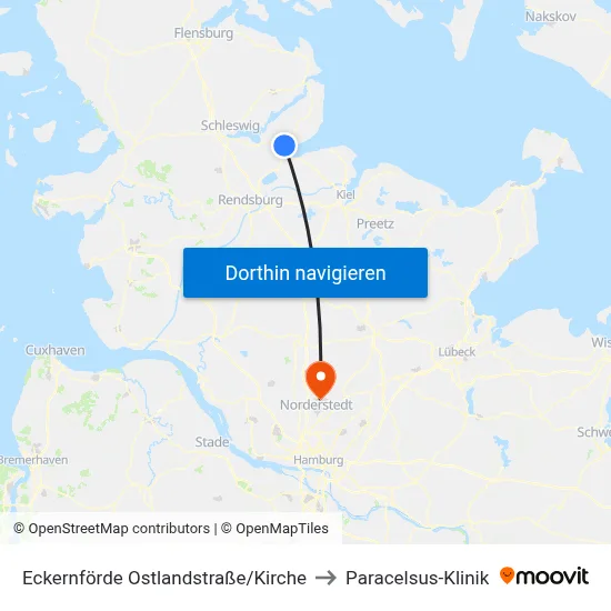 Eckernförde Ostlandstraße/Kirche to Paracelsus-Klinik map