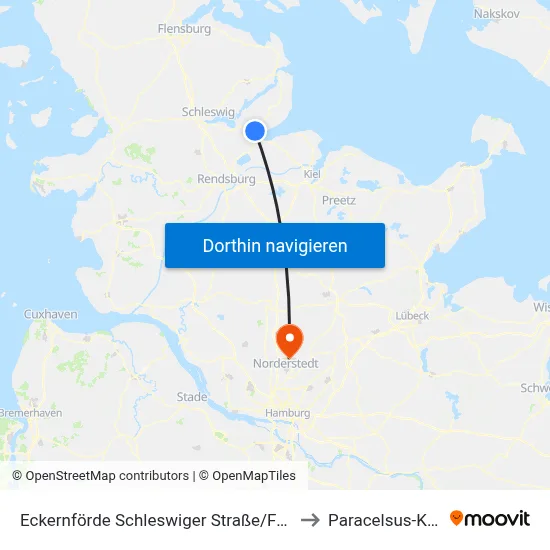 Eckernförde Schleswiger Straße/Friedhof to Paracelsus-Klinik map