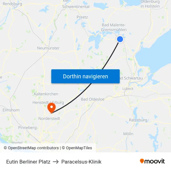 Eutin Berliner Platz to Paracelsus-Klinik map