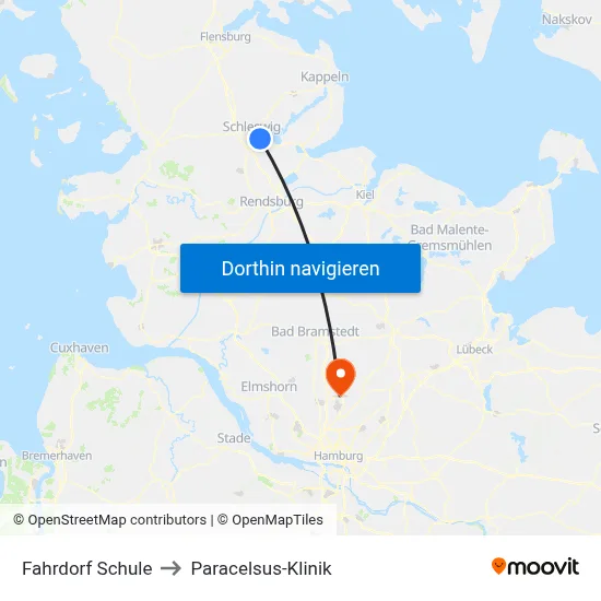 Fahrdorf Schule to Paracelsus-Klinik map