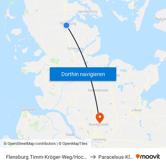 Flensburg Timm-Kröger-Weg/Hochhaus to Paracelsus-Klinik map