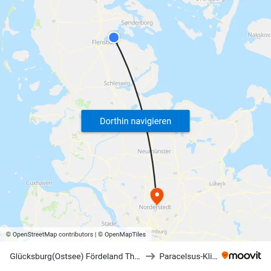 Glücksburg(Ostsee) Fördeland Therme to Paracelsus-Klinik map