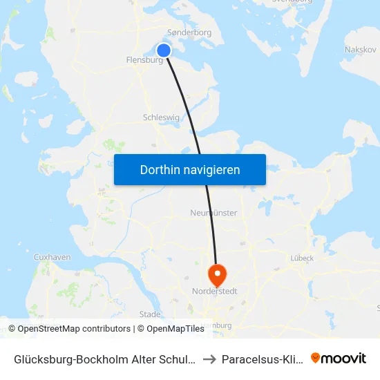 Glücksburg-Bockholm Alter Schulweg to Paracelsus-Klinik map