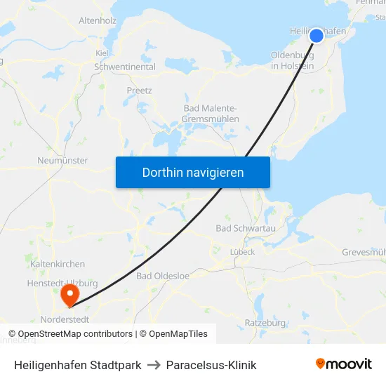 Heiligenhafen Stadtpark to Paracelsus-Klinik map