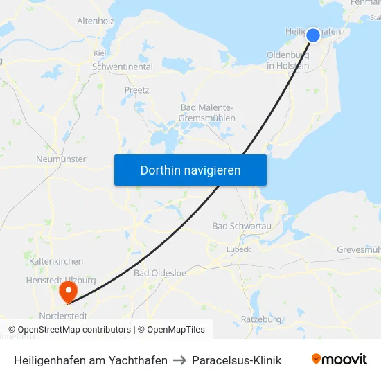 Heiligenhafen am Yachthafen to Paracelsus-Klinik map