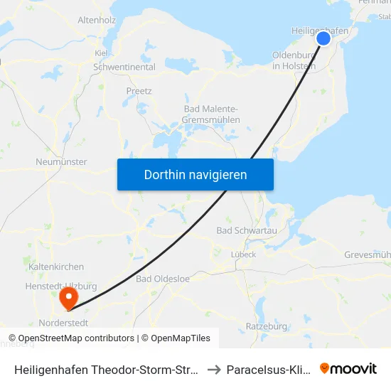 Heiligenhafen Theodor-Storm-Straße to Paracelsus-Klinik map