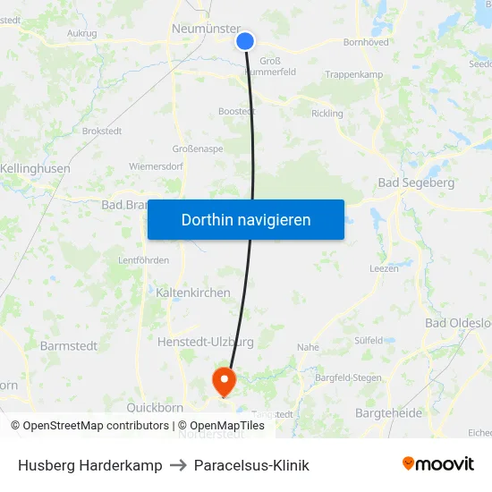 Husberg Harderkamp to Paracelsus-Klinik map