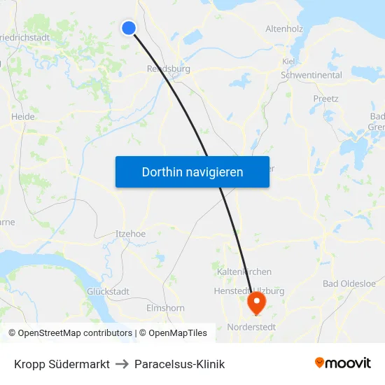 Kropp Südermarkt to Paracelsus-Klinik map