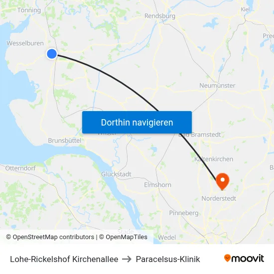 Lohe-Rickelshof Kirchenallee to Paracelsus-Klinik map