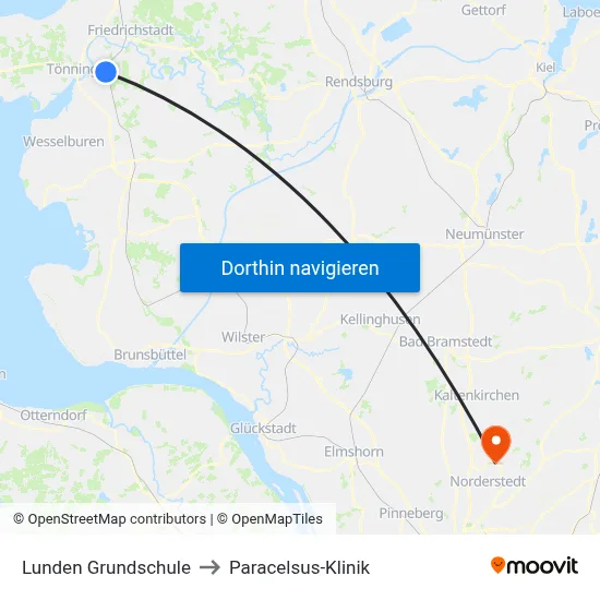 Lunden Grundschule to Paracelsus-Klinik map