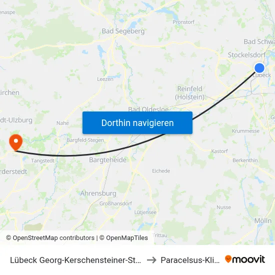 Lübeck Georg-Kerschensteiner-Straße to Paracelsus-Klinik map
