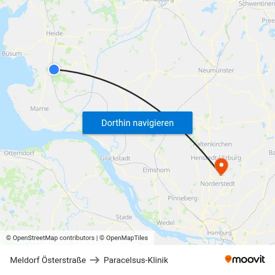 Meldorf Österstraße to Paracelsus-Klinik map