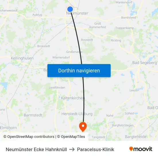 Neumünster Ecke Hahnknüll to Paracelsus-Klinik map